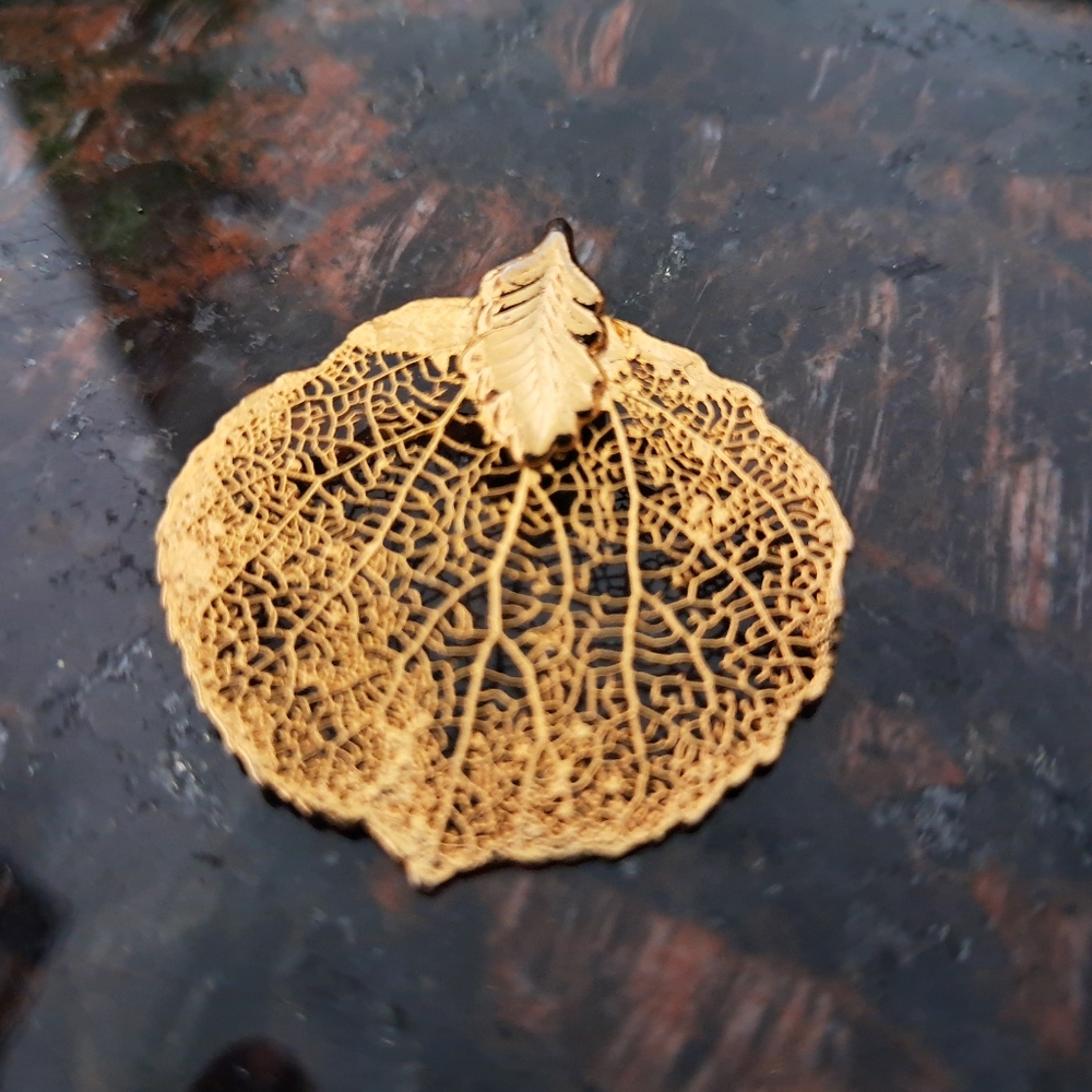 Real Leaf 10k Gold Leaf Dipped Pendant